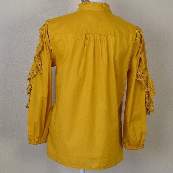 J. Crew Ruffle Sleeve Top with Embroidered Eyelet NEW - S - Picture 8 of 11